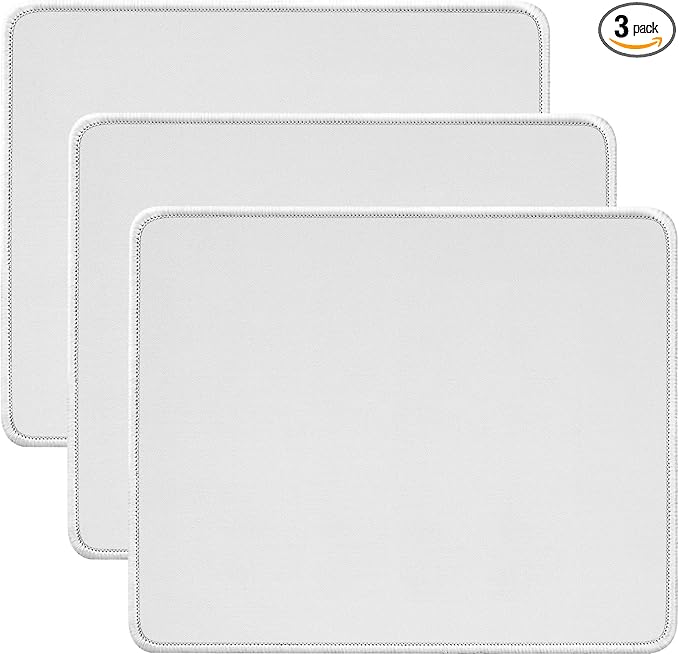 JIKIOU 3 Pack Mouse Pad with Stitched Edge, Comfortable Mouse Pads with