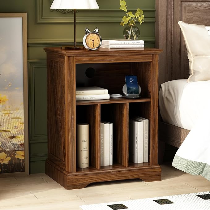 Farmhouse Record Player Stand, 3 Tier End Table, Turntable Stand
