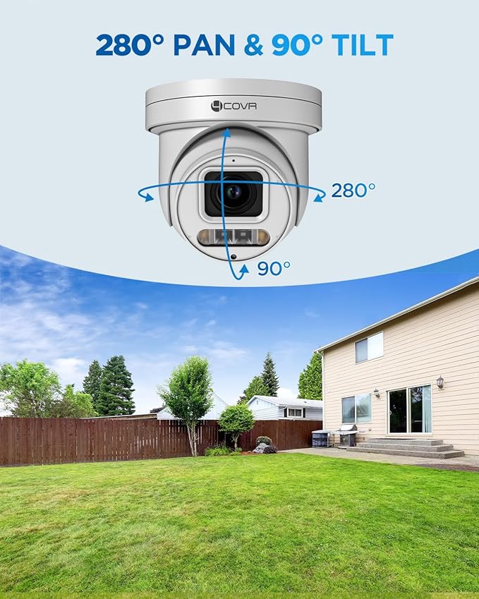 4COVR PoE PTZ Security Camera System 8 Channel 4K, 8X 8MP IP PTZ Camera Two Way