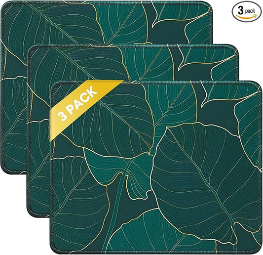 JIKIOU 3 Pack Mouse Pad with Stitched Edge, Comfortable Mouse Pads with