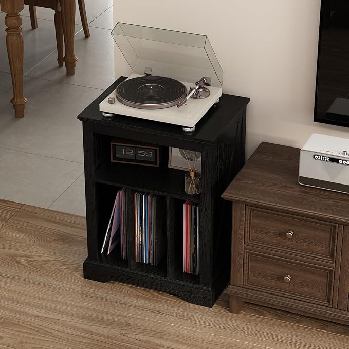 Farmhouse Record Player Stand, 3 Tier Turntable Stand