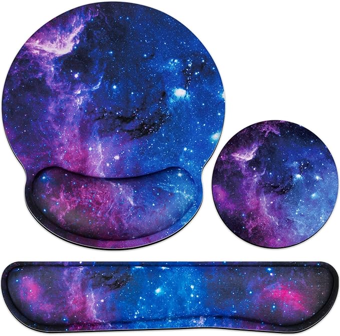 Mouse Pad with Wrist Rest Set, 3-in-1 Wrist Support Mousepad Set, Gaming Mat