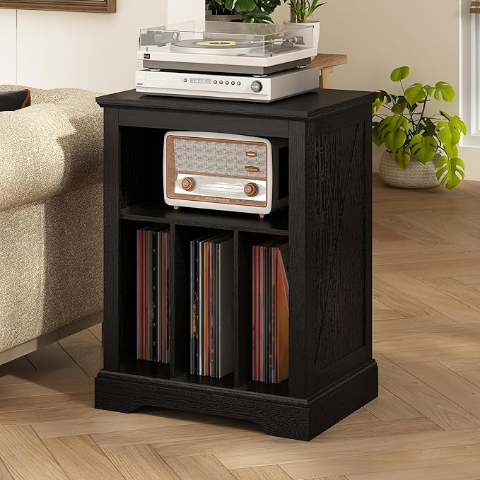Farmhouse Record Player Stand, 3 Tier Turntable Stand