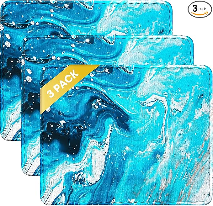 JIKIOU 3 Pack Mouse Pad with Stitched Edge, Comfortable Mouse Pads with