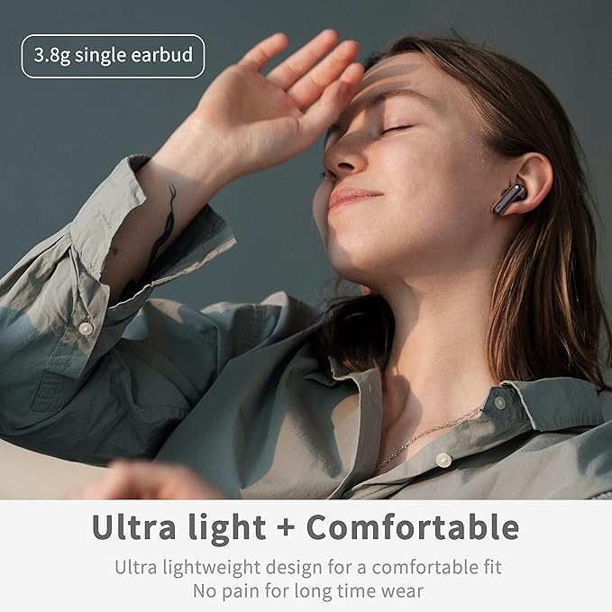 Wireless Earbuds, New Wireless Earphones HiFi Stereo Deep Bass 40H Playtime