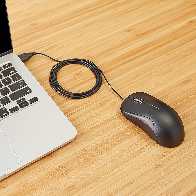 Amazon Basics 3-Button USB Wired Mouse